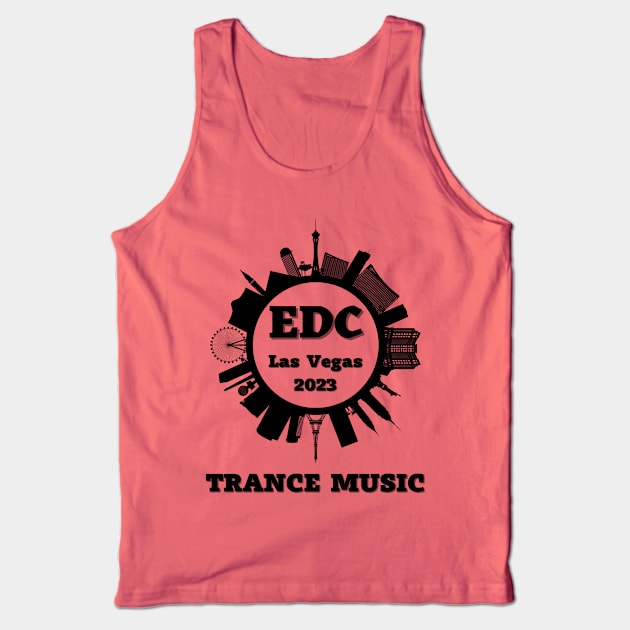 EDC Las Vegas 2023.Trance Music.Black Tank Top by Anatoliy Smirnov